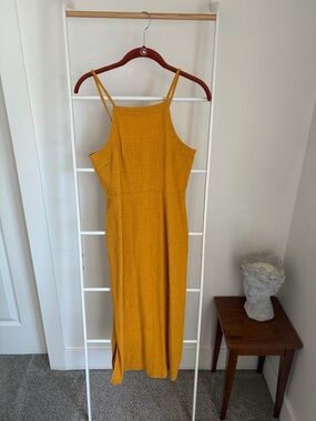 Madewell Mustard Yellow Maxi Dress with Thin Straps